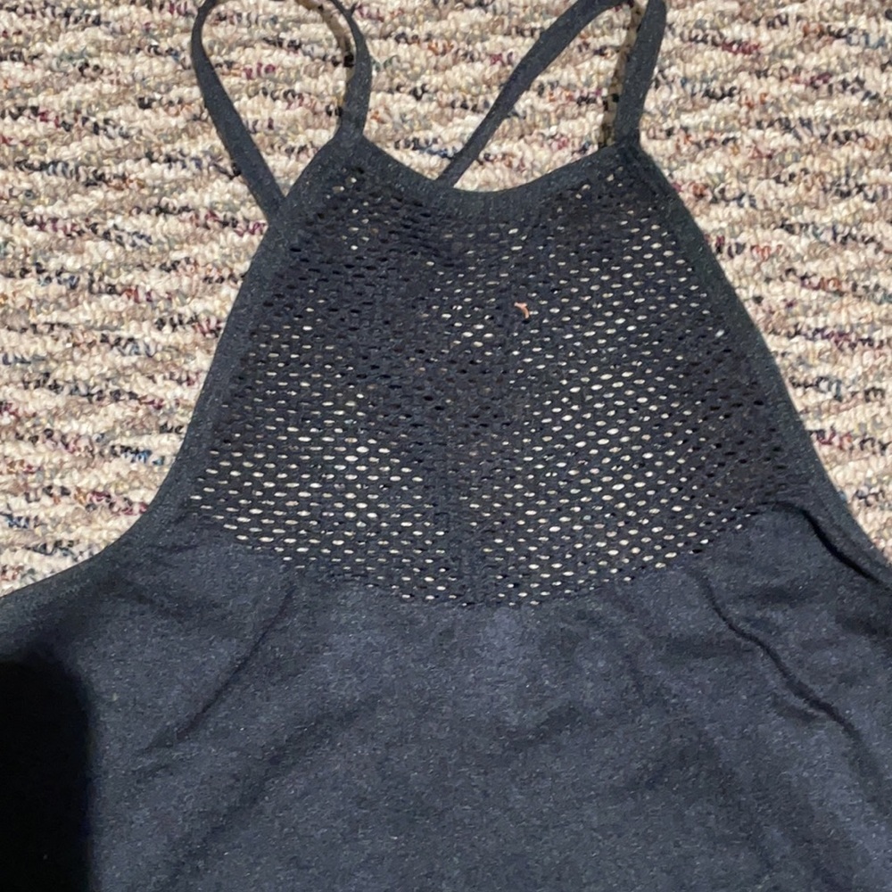 Forever 21 spandex cropped tank mesh neckline - Picture 3 of 5